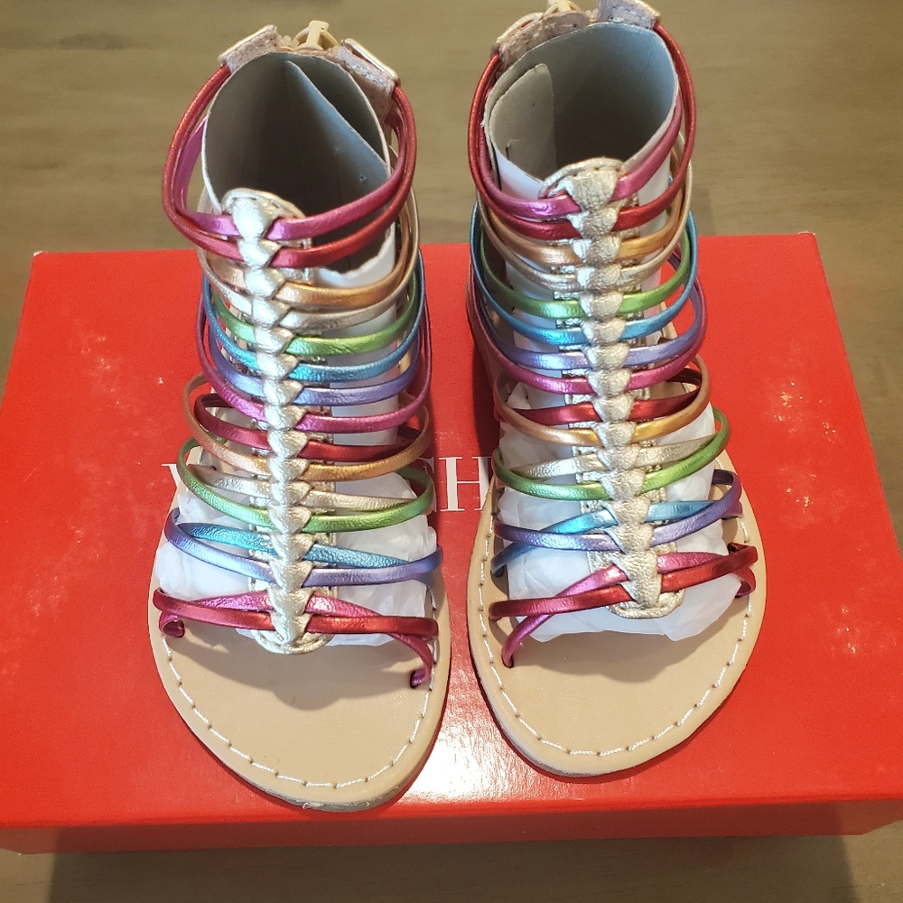 Very Cherry Toddler Rainbow Gladiator Sandals NIB